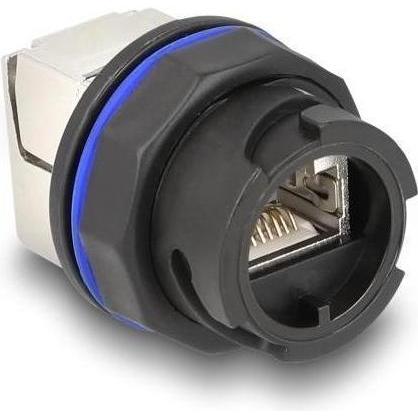 Thumbnail - Delock RJ45 Cat.6A Einbaubuchse / Kupplung schwarz, Server Zubehör, Schwarz