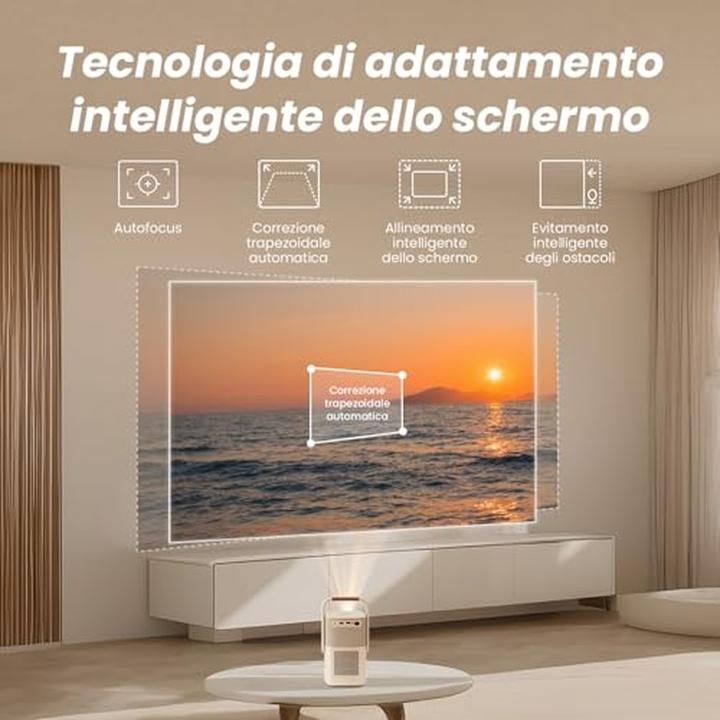 Image du produit Yaber Projecteur portable Full HD 1080p avec batterie intégrée, WiFi 6 et Bluetooth (Full HD, 450 lm)