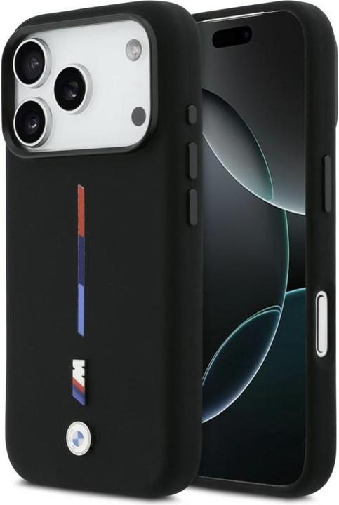 Produktbild BMW M Silicon Tricolor Line MagSafe Case for iPhone 17 Pro Black (Apple iPhone 17 Pro)