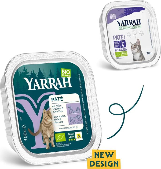 Immagine prodotto Yarrah Alimento umido biologico Paté con pollo e tacchino, 16 x 100 g (Adulto, 16 pz., 1600 g)