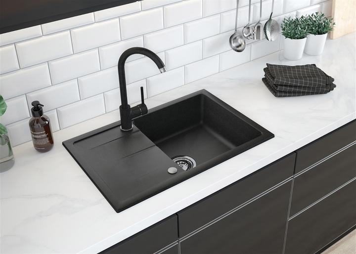 Actual product image Deante 1-bowl granite sink with drainer (Sink accessories, 67 cm, 44 cm)
