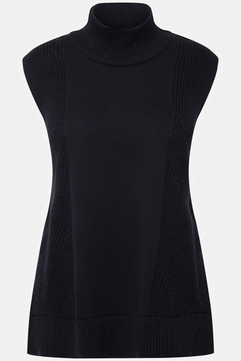 Produktbild Ulla Popken Pullunder, Zopfmuster, Stehkragen, ärmellos (46, 48)