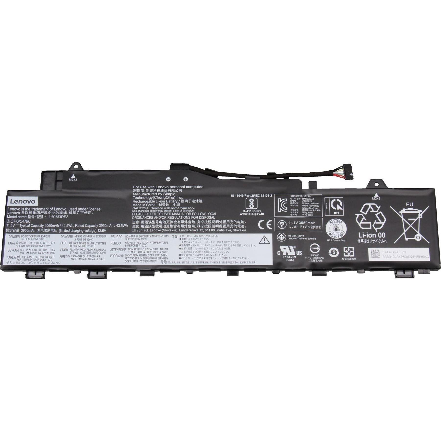 Lenovo 5B10W86936 (3 Zellen, 4060 mAh), Notebook Akku