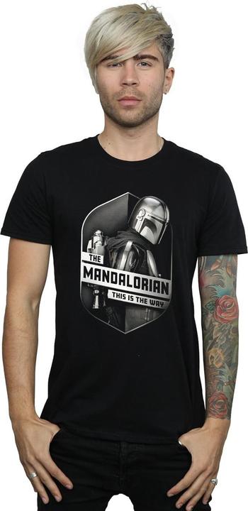 Immagine prodotto Star Wars The Mandalorian This Way Mando Shield Maglietta Uomo (5XL)