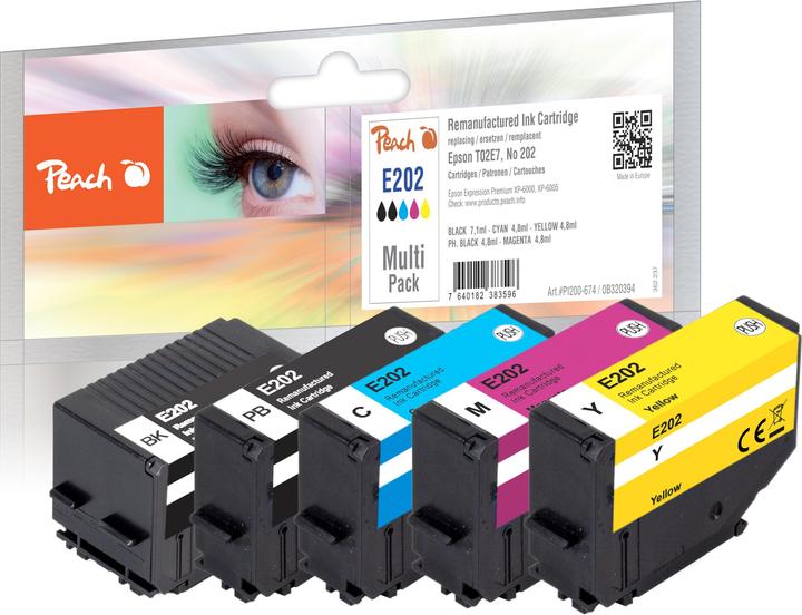 Produktbild Peach No. 202, PEA, Multi-Pack, T02E7, REM, FW (BK, C, M, Y)