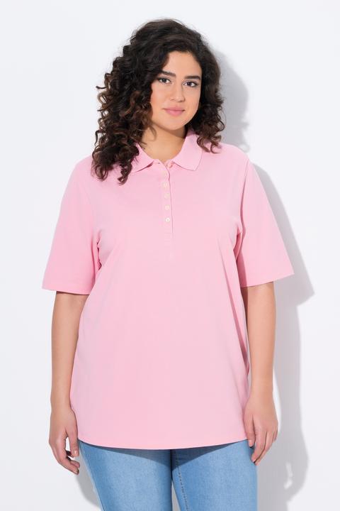 Image du produit Ulla Popken Polo en maille piquée. Patte de boutonnage en velours. Manches courtes (60)