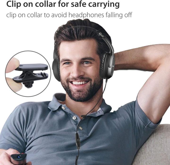 Image du produit Avantree Over Ear TV Kopfhörer HF039 mit 5M Spiralkabel (NC, Filaire)