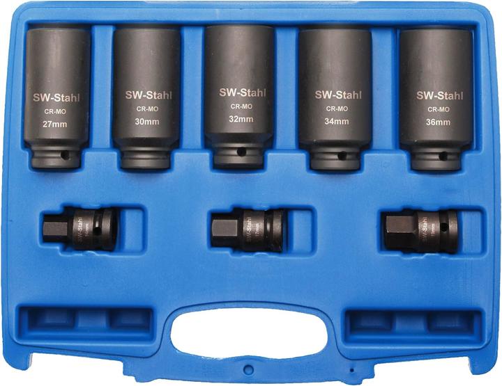 SW-Stahl Impact-Steckschlüsseleinsätze, Zwölfkant, Chrom-Molybdän, 10185L (1/2")