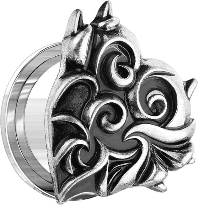 Immagine prodotto Star Piercing Spina di carne Vecchio Cuore di Diavolo d'Argento (Ottone, Acciaio chirurgico 316L)