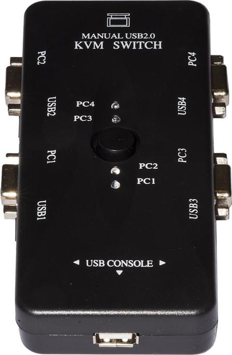 Produktbild Kvm Switch 4pc Usb/Vga 1mouse 1tast 1 Monitor Cavi Inclusi