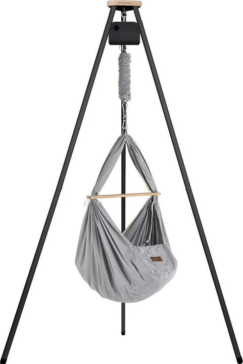 Schmusewolke Tipi anthrazit mit anthrazit Motor und Bio Federwiege
