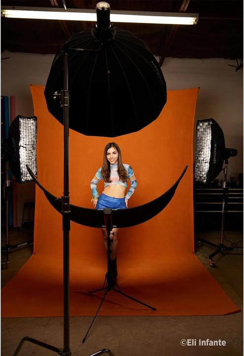 Actual product image Westcott X Drop Pro Wrinkle Resistant Backdrop Tiger Orange Sweep (2.4 x 4 m) (246 cm, 400 cm)
