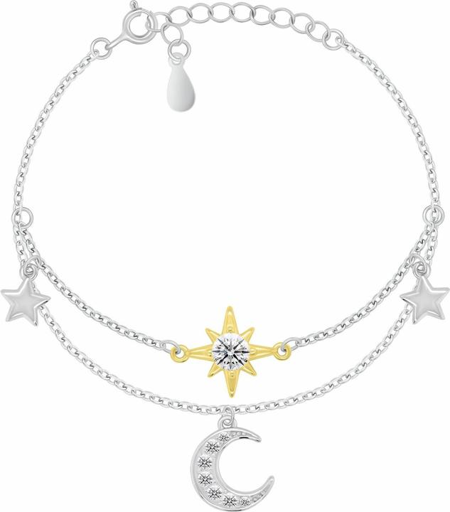 Immagine prodotto Brilio Silver - Double bicolor silver bracelet with decorations BRC219W (Argento)