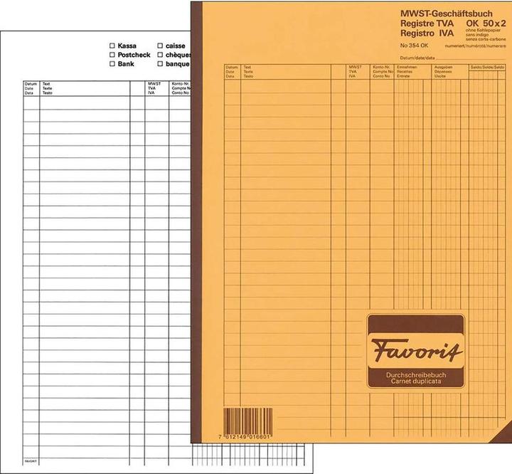 Actual product image Favorit VAT ledger (100x)