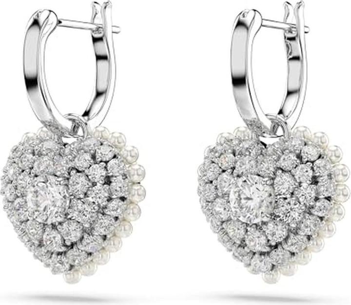 Actual product image Swarovski Hyperbola Drop Earrings Heart White (Swarovski Metal)