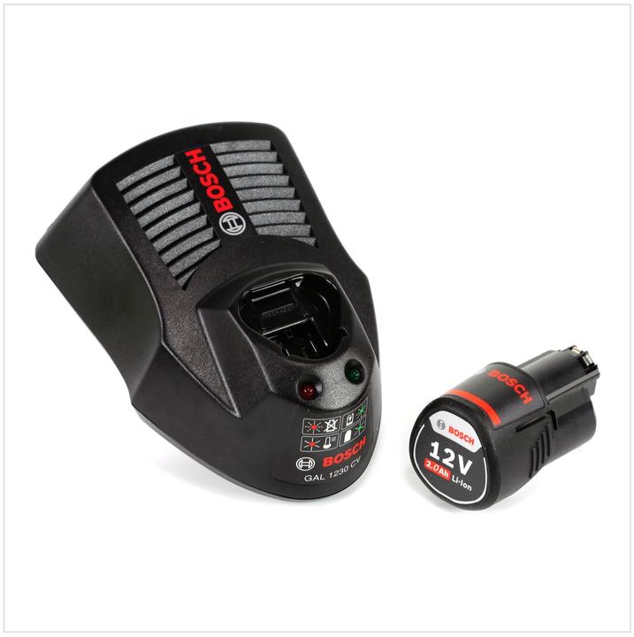 Image du produit Bosch Professional GLI 12V-300 Lampe sans fil + 1x Batterie GBA 12V 2,0 Ah + Chargeur GAL 1230 (300 lm)