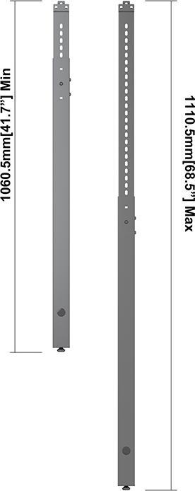 Image du produit Multibrackets 2 pieds de support, pour système modulaire Pro, acier