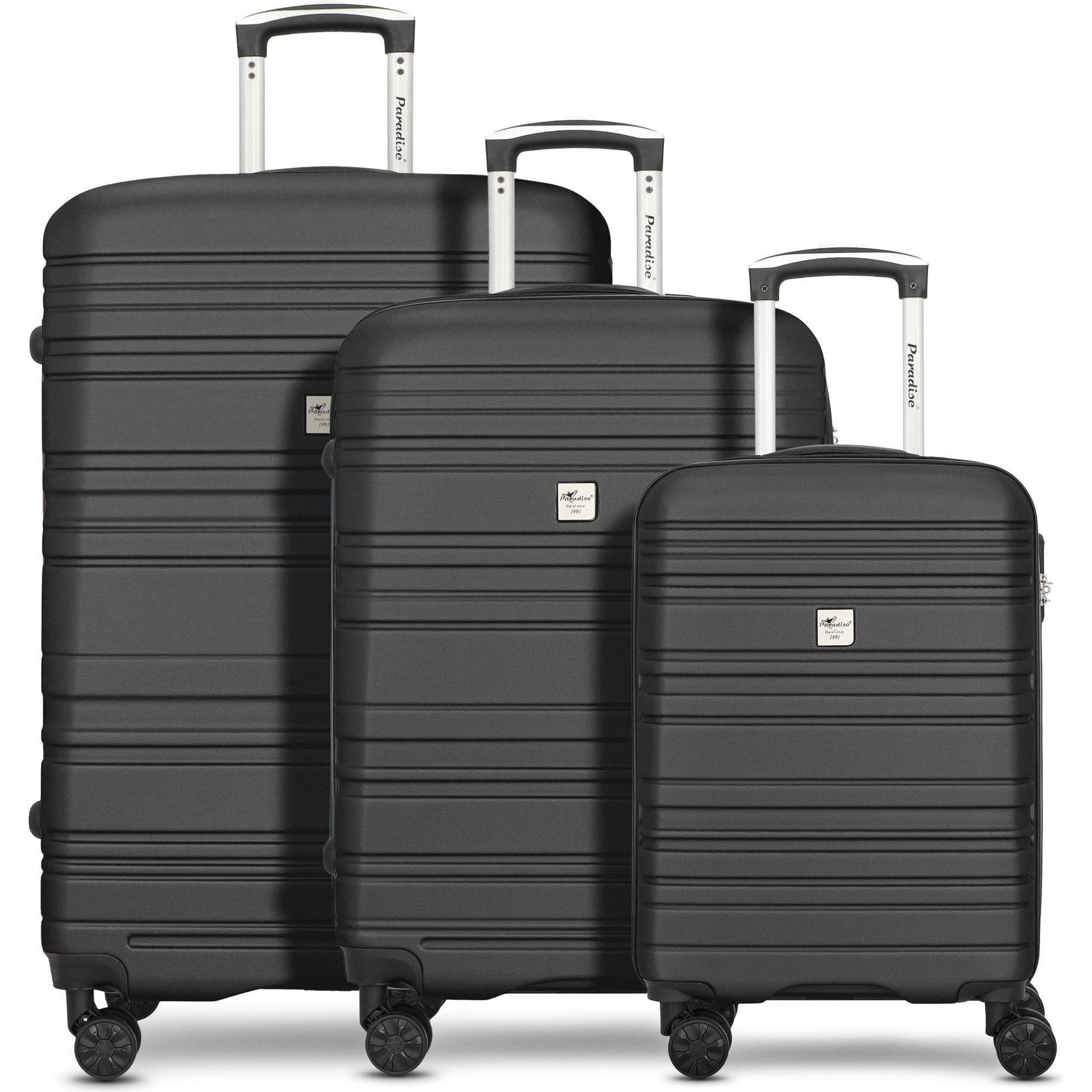 Check.In, Koffer, Paradise 4 Rollen Kofferset 3-teilig, Schwarz, (194 l, XL (ab 115l))