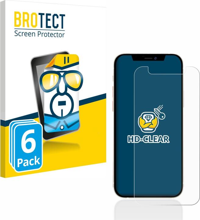 BROTECT Schutzfolie Displayschutz Klar (6 Stk., Apple iPhone 12 mini)
