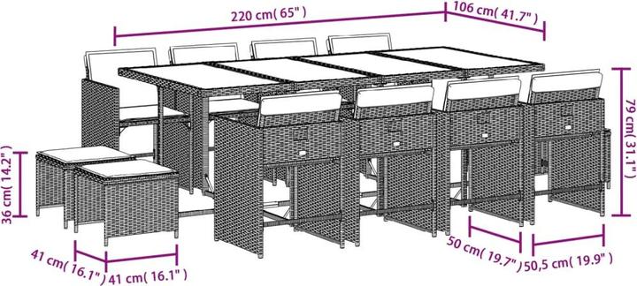 Produktbild vidaXL Garten Essgruppe