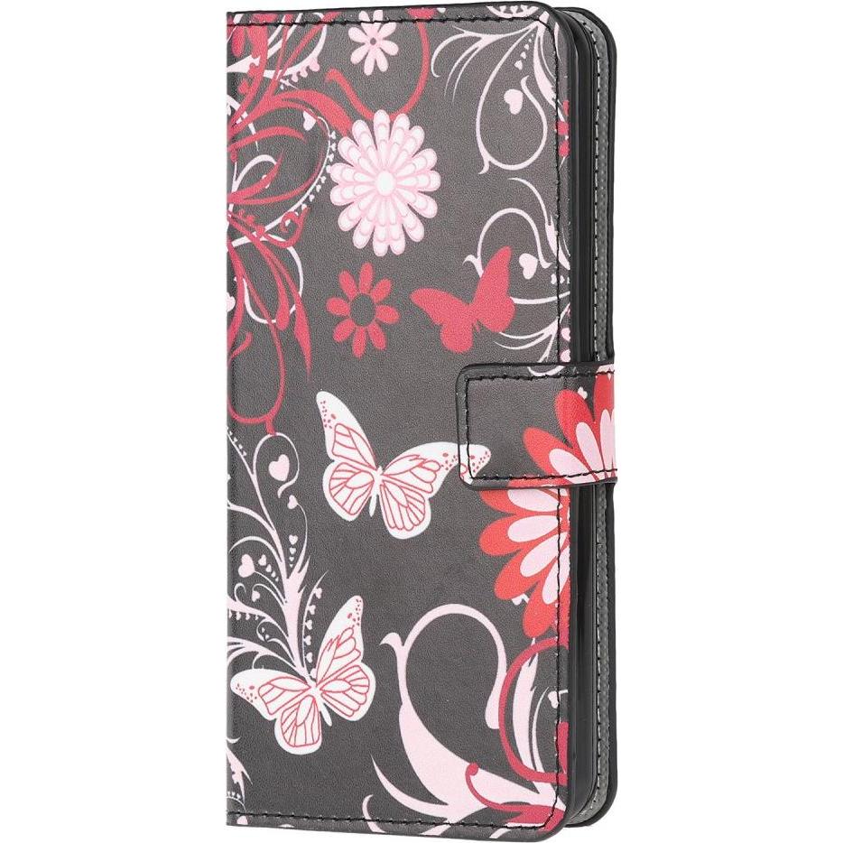 Cover-Discount Galaxy A51 - Leder Hülle Kartenfach Schmetterlinge schwarz (Samsung Galaxy A51), Smartphone Hülle, Schwar...