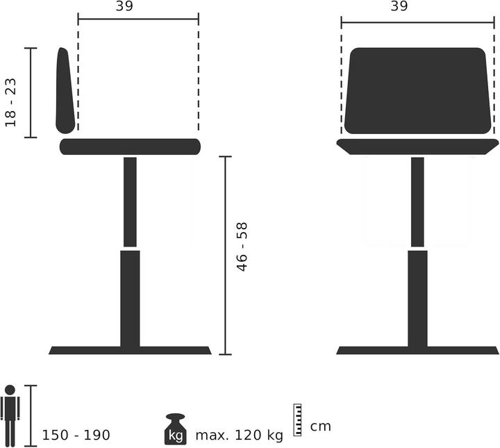 Produktbild Hjh Office Top Work Flex Pu (46 - 58 cm)