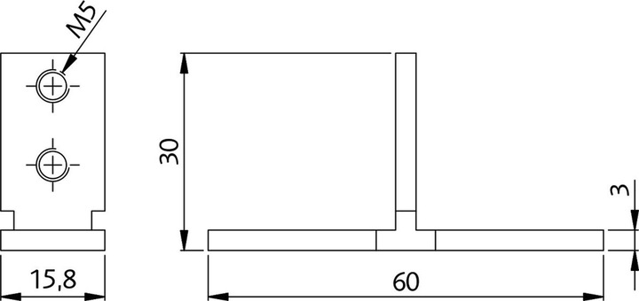 Immagine prodotto Längle Glas-System Telaio di base e superiore o connettore del telaio LÄNGLE AL-OFFICE-CT (6 cm, 1.58 cm)