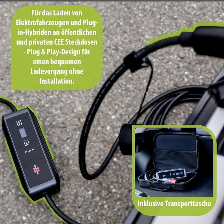 Actual product image Brennenstuhl eMobility Ladekabel Typ 2 Mode 2 16 A 11 kW (11 kW, 16 A, 8 m)