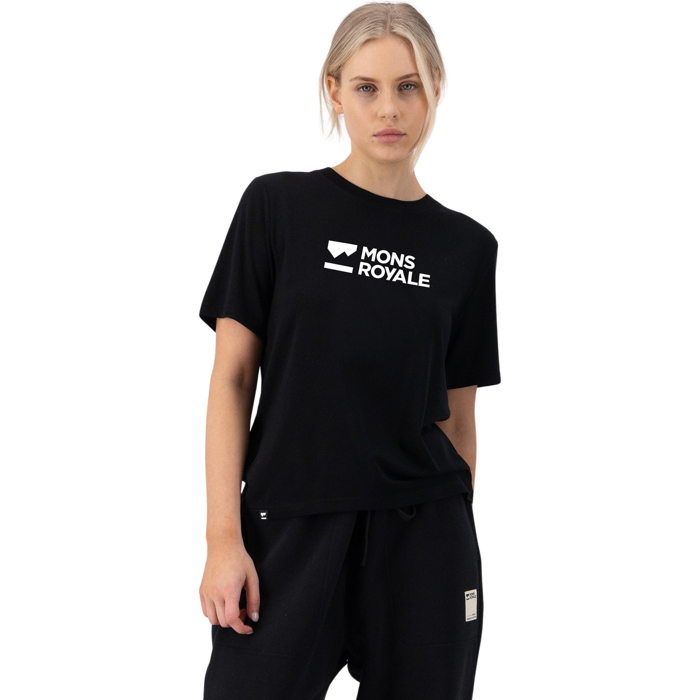 Thumbnail - Mons Royale, Damen, Shirt, Women's Icon Relaxed Tee, Schwarz, (XS)