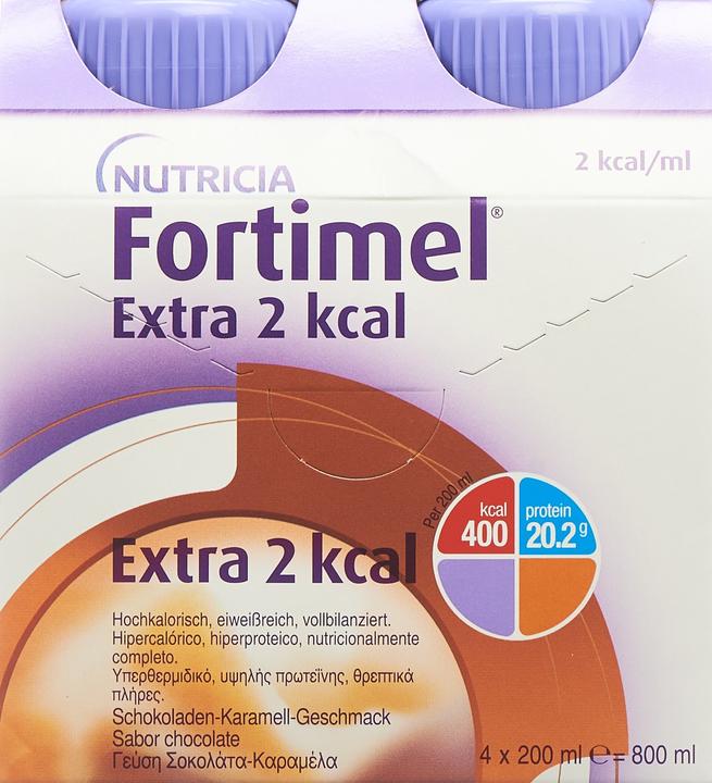 Immagine prodotto Fortimel Proteine 2Kcal cioccolato e caramello (Caramello, Cioccolato, 4 x)