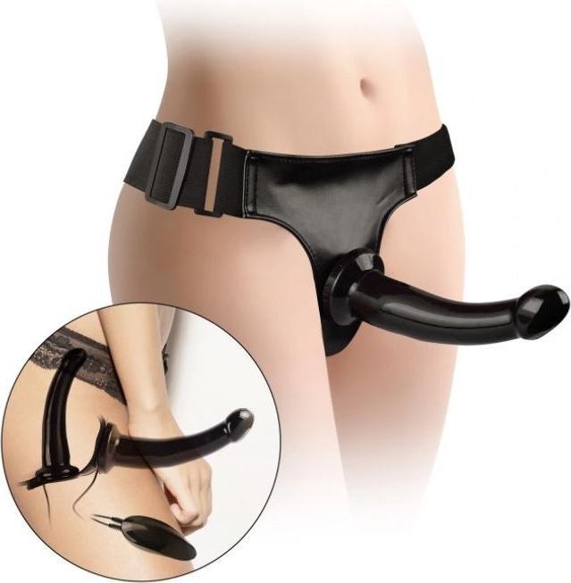 Produktbild vscnovelty Black Magic Doppel-Umschnallgurt Mit Vibration 17'8 cm Schwarz