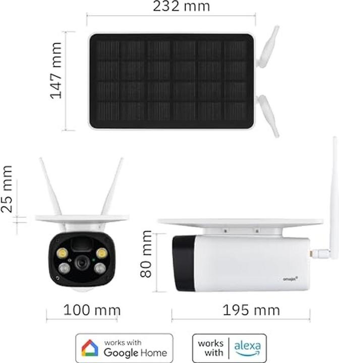 Image du produit Omajin Caméra réseau OMA-OSC-01-UE solaire/batterie/HD/système d'alarme (1920 x 1080 Pixels)