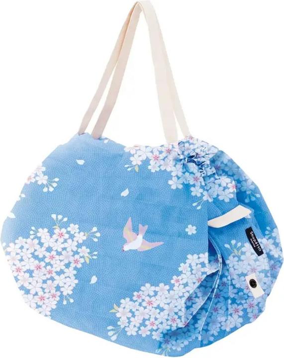 Actual product image Shupatto Medium Foldable Shopping Bag - Hana ni Tori