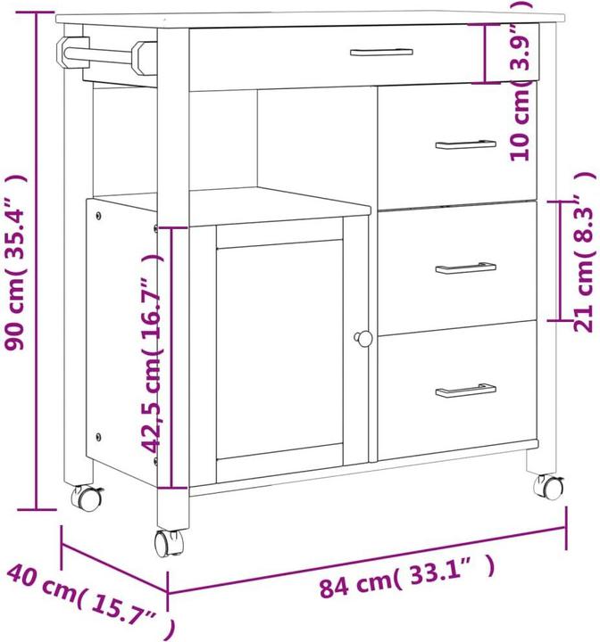 Actual product image vidaXL Küchenwagen