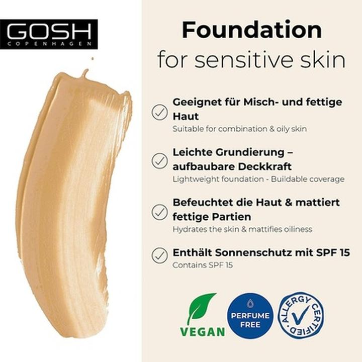 Actual product image Copenhagen GOSH - Hydramatt Foundation Light Dark 010Y 30 ml (010Y)