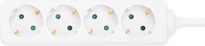 Actual product image Manhattan 4-fold socket strip, protective contact Four type F sockets, integrated 2 m power cable with type F (4 x, CEE 7/3, 2 m)