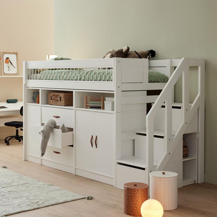 Immagine prodotto Lifetime Kidsrooms ALL IN ONE KOMBO, letto a soppalco con scrivania 152 rete a doghe a scomparsa (102 x 257 cm)