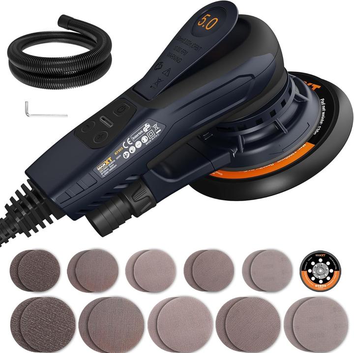 Actual product image Maxxt Brushless Random Orbital Sander with Electronic Brake, Dual Pads, 6 Speeds (Eccentric grinder, 350 W)