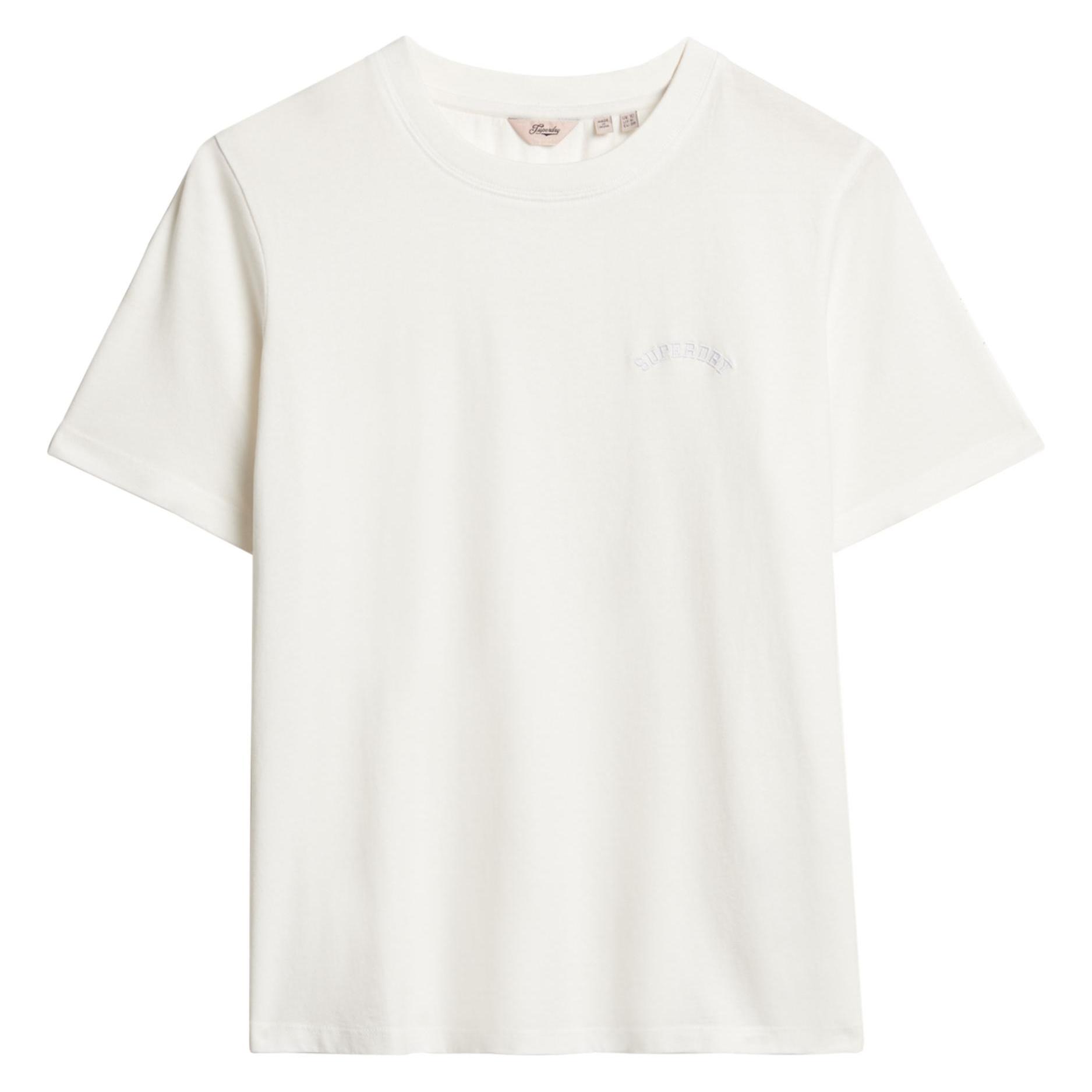 Superdry, Damen, Shirts, Essential T-Shirt Mit Logostickerei, Weiss, (Xs)
