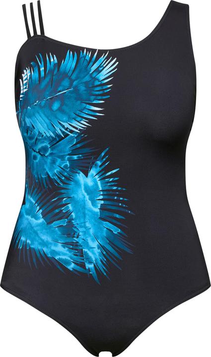 Actual product image Ulla Popken Ocean Palm Motif Split Strap One Piece Swimsuit (42)