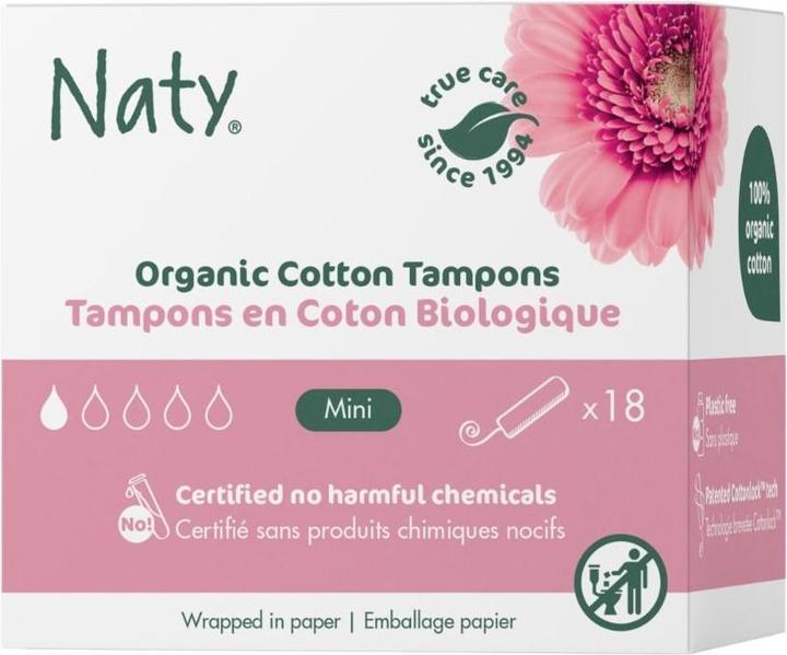 Actual product image Naty Bio-Tampons Mini ohne Applikator 18 Stück (1 x, Mini)