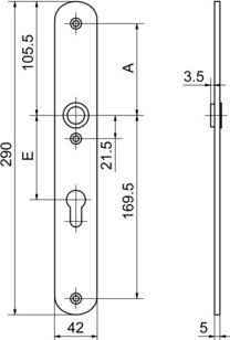 Produktbild Glutz Schutztürschild innen 52155/52157 glide/easyfix® (Türschildgarnitur)