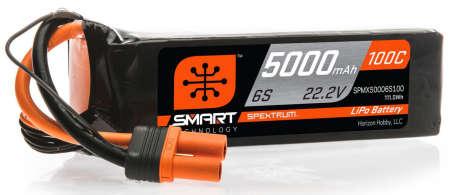 Spektrum 5000mAh 6S 22.2V 100C Smart LiPo Battery IC5 (22.20 V, 5000 mAh)