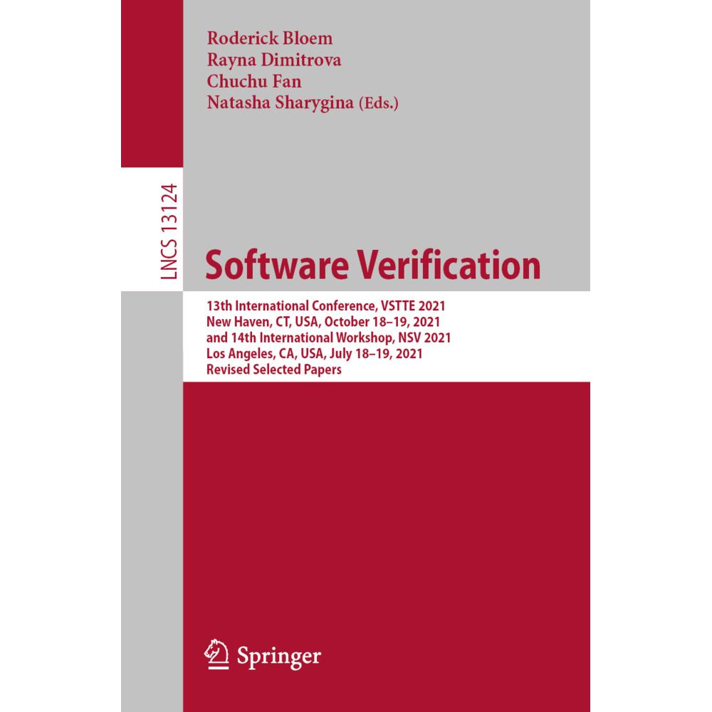 Software Verification, Fachbücher von Roderick Bloem, Rayna Dimitrova, Natasha Sharygina, Chuchu Fan
