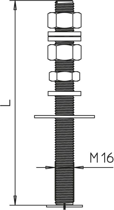 Actual product image OBO Bettermann OBO isFang 3B-G1 threaded rod 270mm V2A f.1 FangFix concrete rod