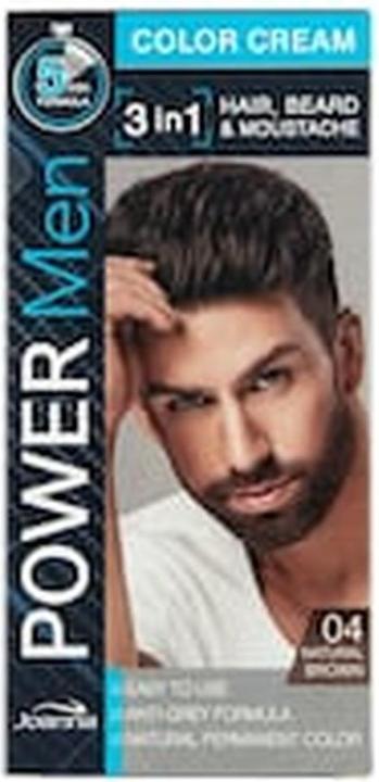 Productafbeelding Joanna Power Men Colour Cream 3In1 Haar Baard Snor Mannen Verf 04 Natuurlijk Bruin 30G (04 Natuurlijk bruin)