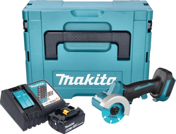 Produktbild Makita DMC 300 RG1J Akku Winkelschleifer 18 V 76 mm Brushless + 1x Akku 6,0 Ah + Ladegerät + Makpac (76 mm)