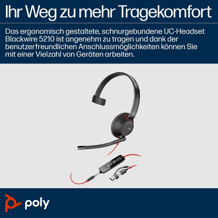 Produktbild Poly BW 5210 USB-C HS +USB-C/A (Kabelgebunden, USB-C)