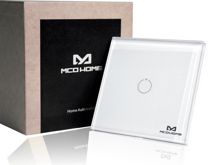 Actual product image MCO Home Z-Wave+ glass wall switch 1-fold