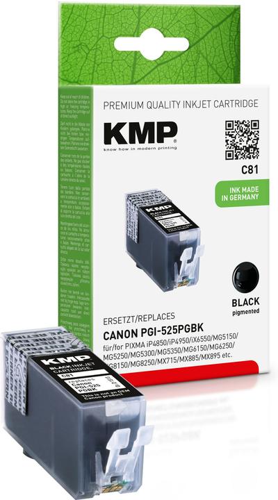 Produktbild KMP C81 Tintenpatrone kompatibel mit PGI-525 PGBK (BK)